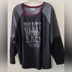 Maurices Gray and Burgundy Graphic Top